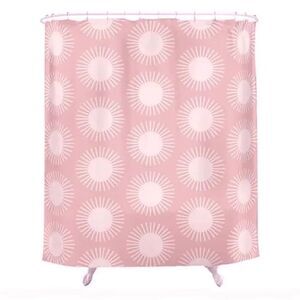 NWOT Society6 Pink Soleil Sun Pattern Designer Shower Curtain 69" x 72"